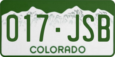 CO license plate 017JSB