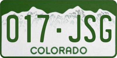 CO license plate 017JSG