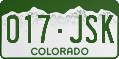 CO license plate 017JSK
