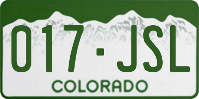 CO license plate 017JSL