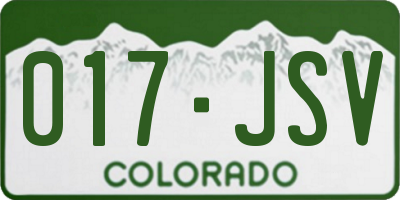 CO license plate 017JSV
