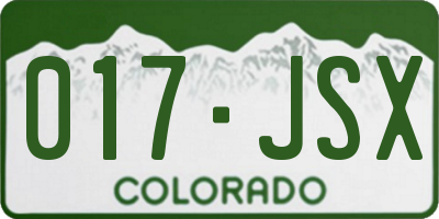 CO license plate 017JSX