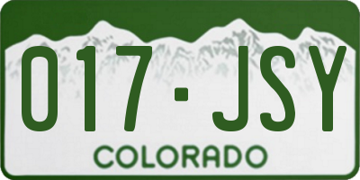 CO license plate 017JSY