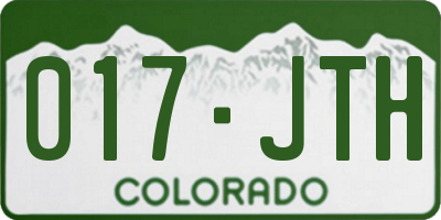 CO license plate 017JTH