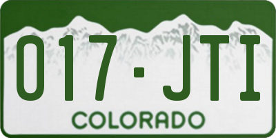 CO license plate 017JTI