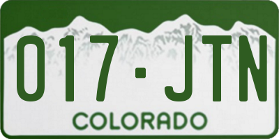 CO license plate 017JTN