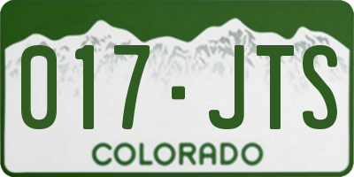 CO license plate 017JTS