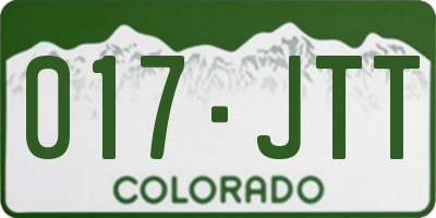 CO license plate 017JTT