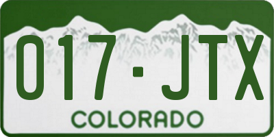 CO license plate 017JTX