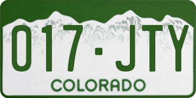 CO license plate 017JTY