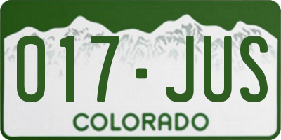 CO license plate 017JUS