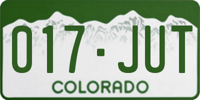 CO license plate 017JUT