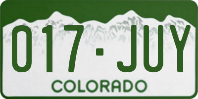 CO license plate 017JUY