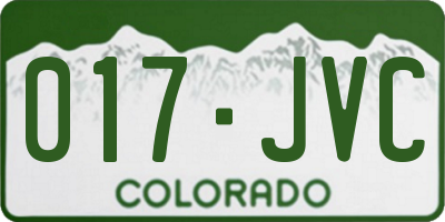 CO license plate 017JVC