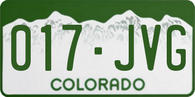 CO license plate 017JVG