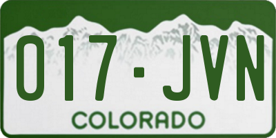 CO license plate 017JVN