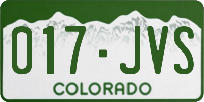 CO license plate 017JVS