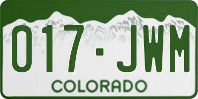 CO license plate 017JWM