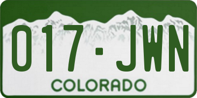 CO license plate 017JWN