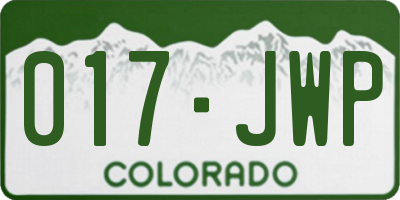 CO license plate 017JWP