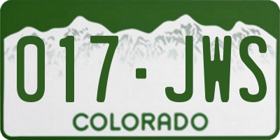 CO license plate 017JWS
