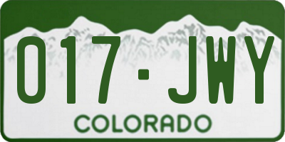 CO license plate 017JWY