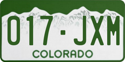 CO license plate 017JXM