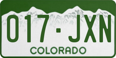 CO license plate 017JXN