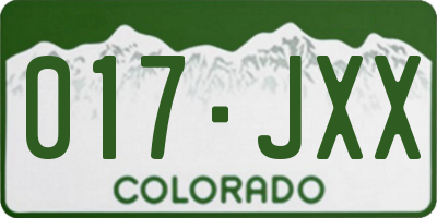 CO license plate 017JXX