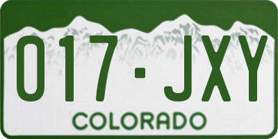 CO license plate 017JXY
