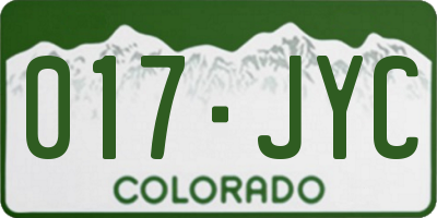 CO license plate 017JYC
