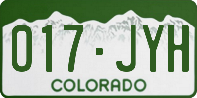 CO license plate 017JYH