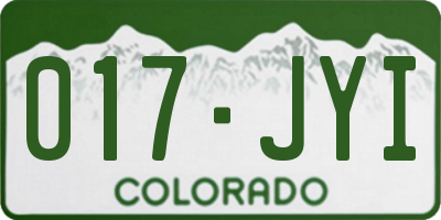 CO license plate 017JYI