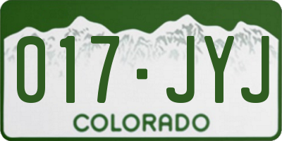 CO license plate 017JYJ