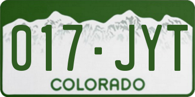 CO license plate 017JYT