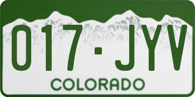 CO license plate 017JYV