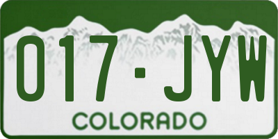 CO license plate 017JYW