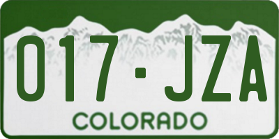 CO license plate 017JZA