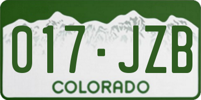 CO license plate 017JZB