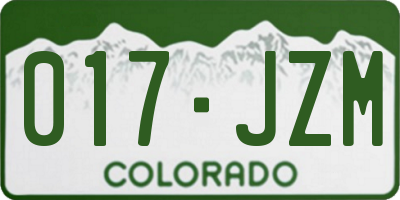 CO license plate 017JZM