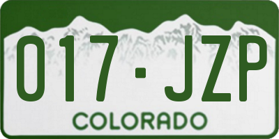 CO license plate 017JZP