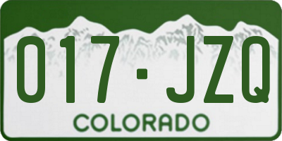 CO license plate 017JZQ