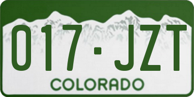 CO license plate 017JZT
