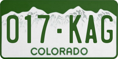 CO license plate 017KAG
