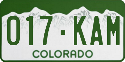 CO license plate 017KAM