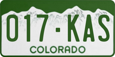 CO license plate 017KAS