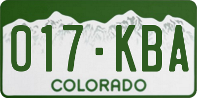CO license plate 017KBA