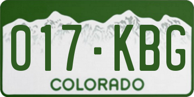 CO license plate 017KBG