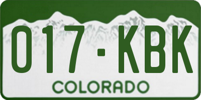 CO license plate 017KBK