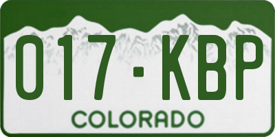 CO license plate 017KBP